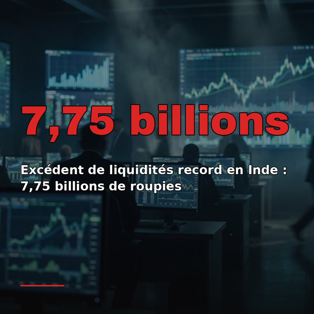 Excédent de liquidités record en Inde : 7,75 billions de roupies