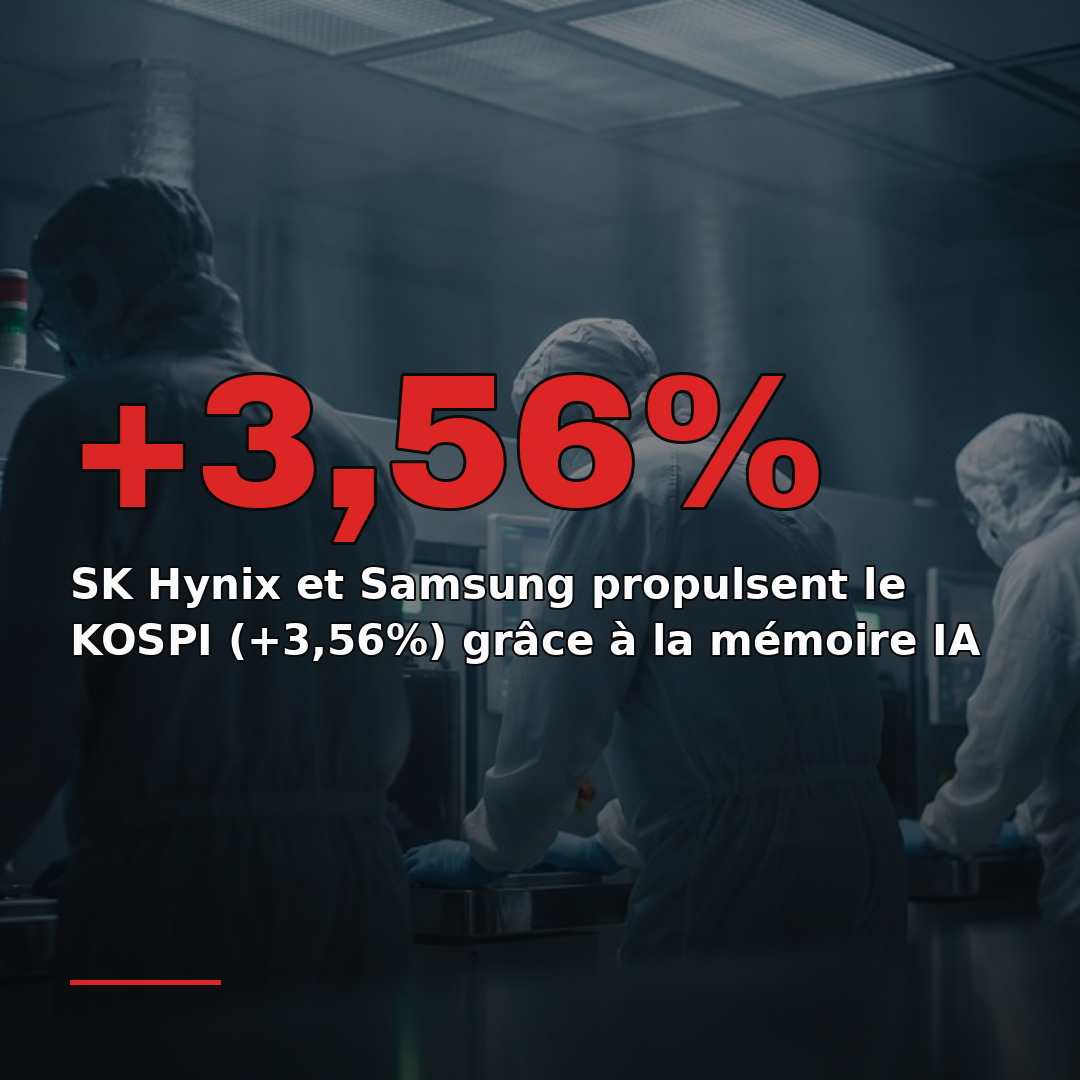 SK Hynix et Samsung propulsent le KOSPI (+3,56%) grâce à la mémoire IA