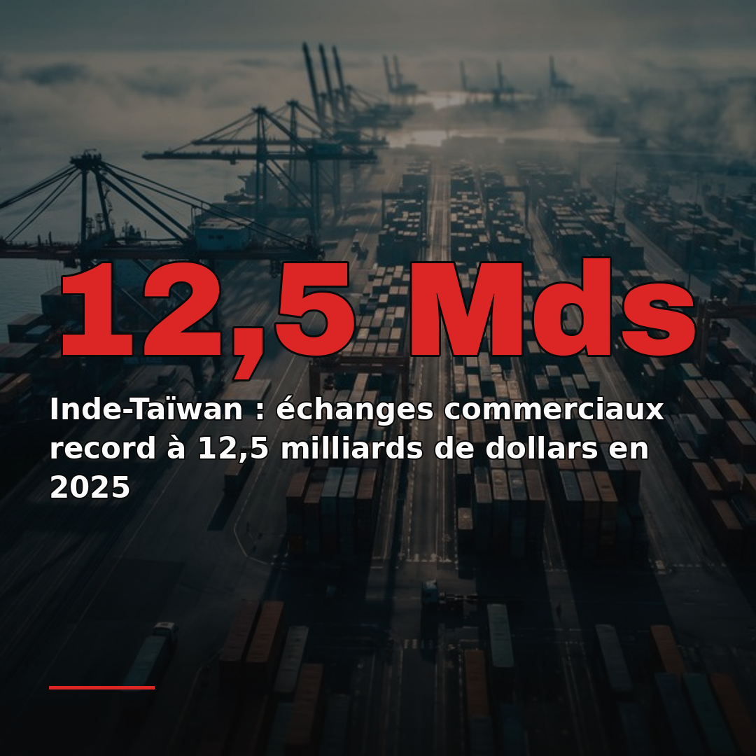 Inde-Taïwan : échanges commerciaux record à 12,5 milliards de dollars en 2025