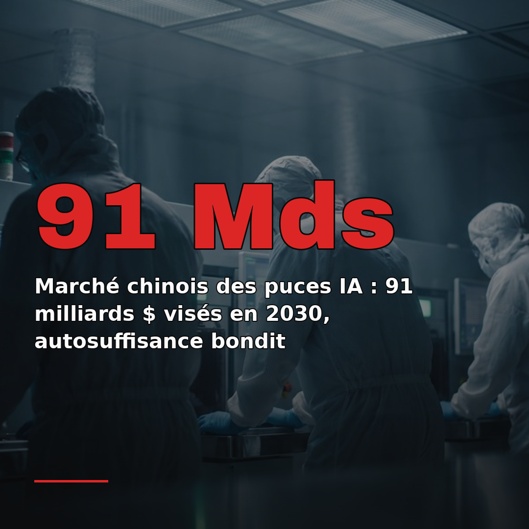 Marché chinois des puces IA : 91 milliards $ visés en 2030, autosuffisance bondit