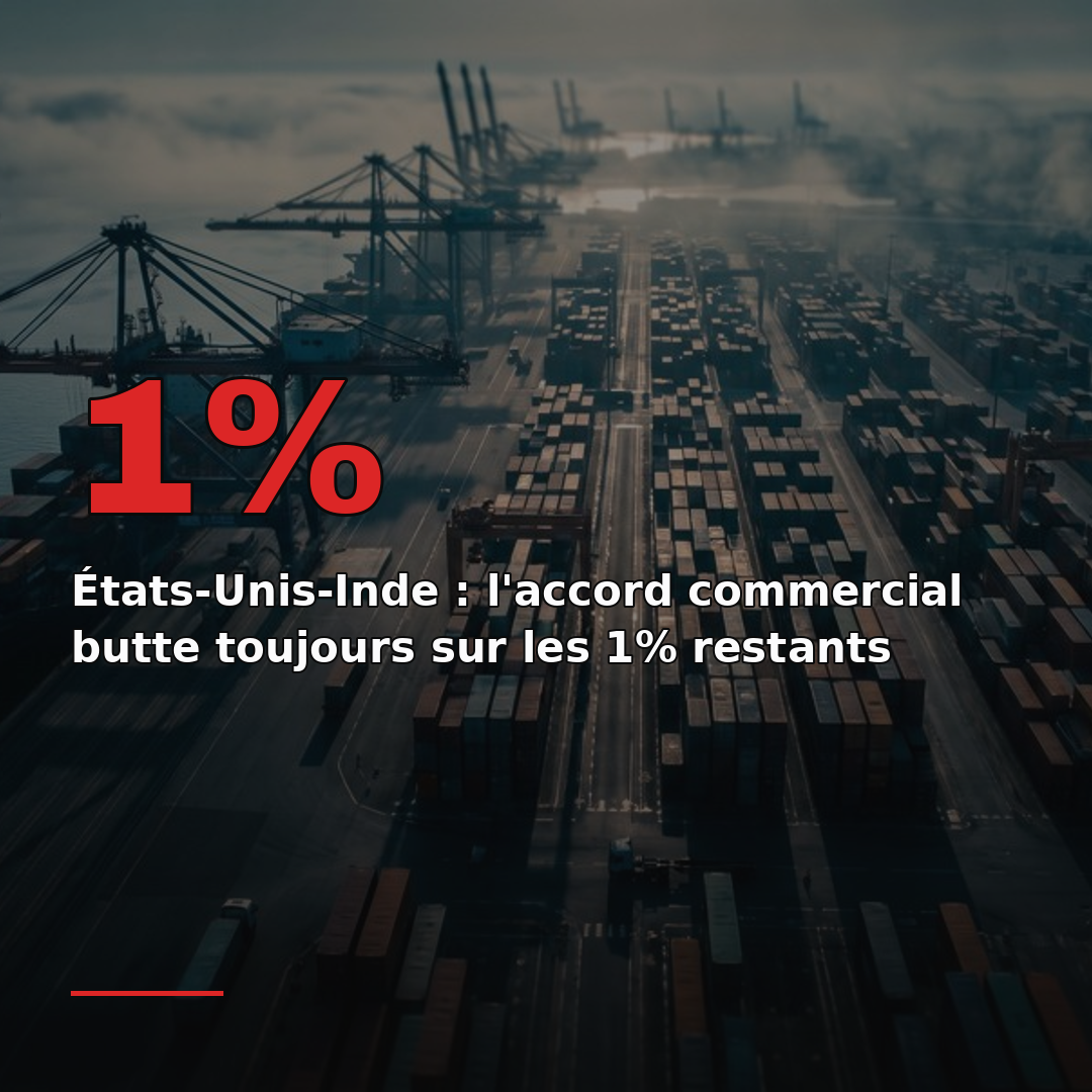 États-Unis-Inde : l'accord commercial butte toujours sur les 1% restants