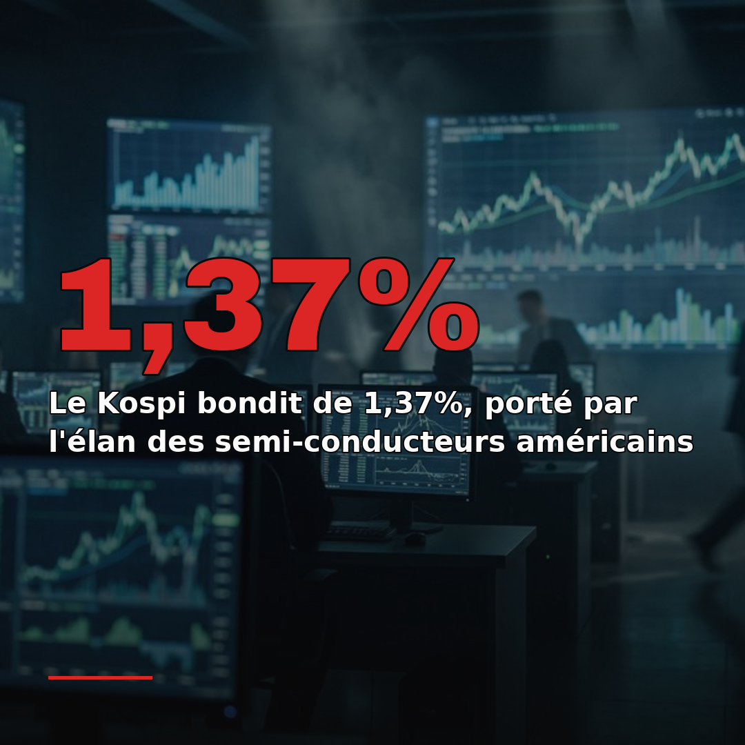 Le Kospi bondit de 1,37%, porté par l'élan des semi-conducteurs américains