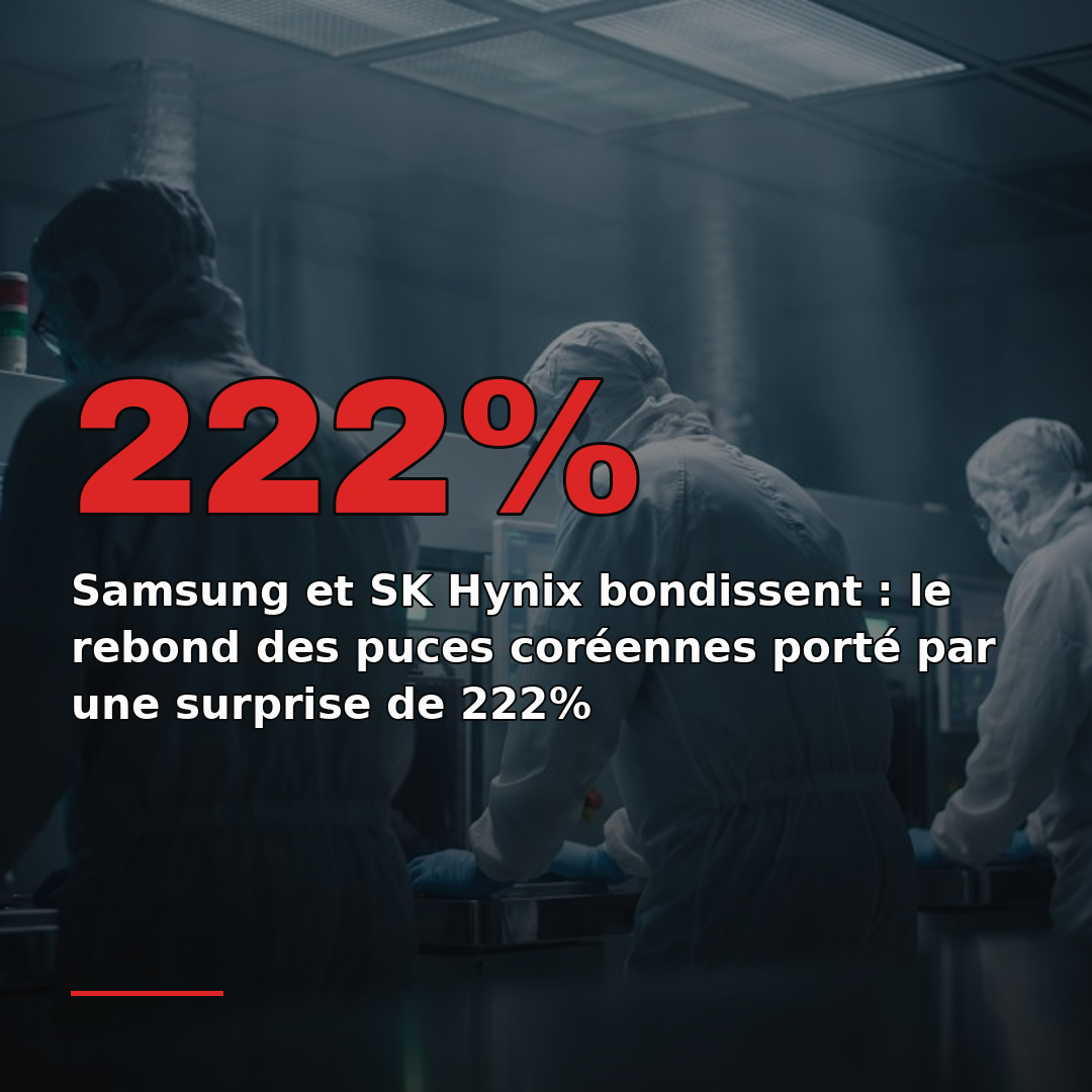 Samsung et SK Hynix bondissent : le rebond des puces coréennes porté par une surprise de 222%