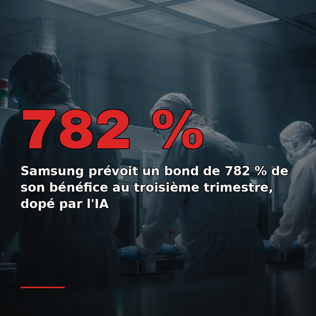 Samsung prévoit un bond de 782 % de son bénéfice au troisième trimestre, dopé par l'IA