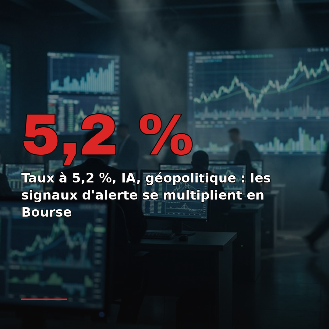 Taux à 5,2 %, IA, géopolitique : les signaux d'alerte se multiplient en Bourse