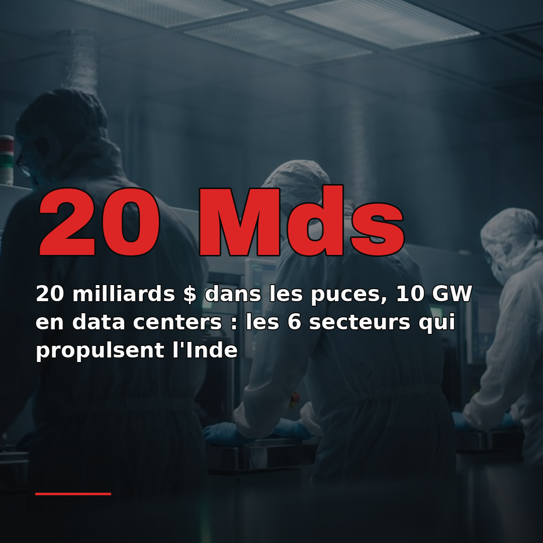 20 milliards $ dans les puces, 10 GW en data centers : les 6 secteurs qui propulsent l'Inde