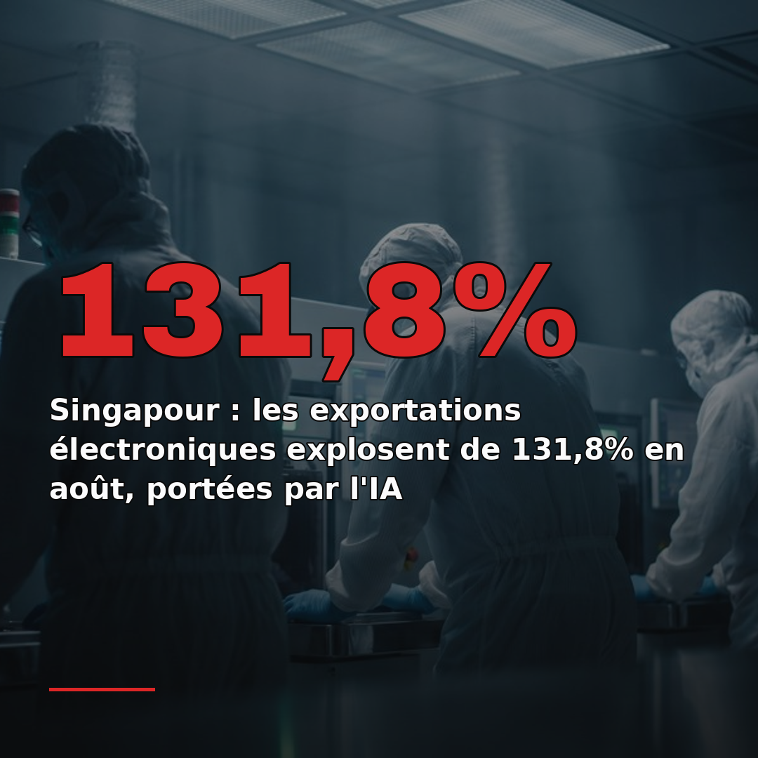 Singapour : les exportations électroniques explosent de 131,8% en août, portées par l'IA