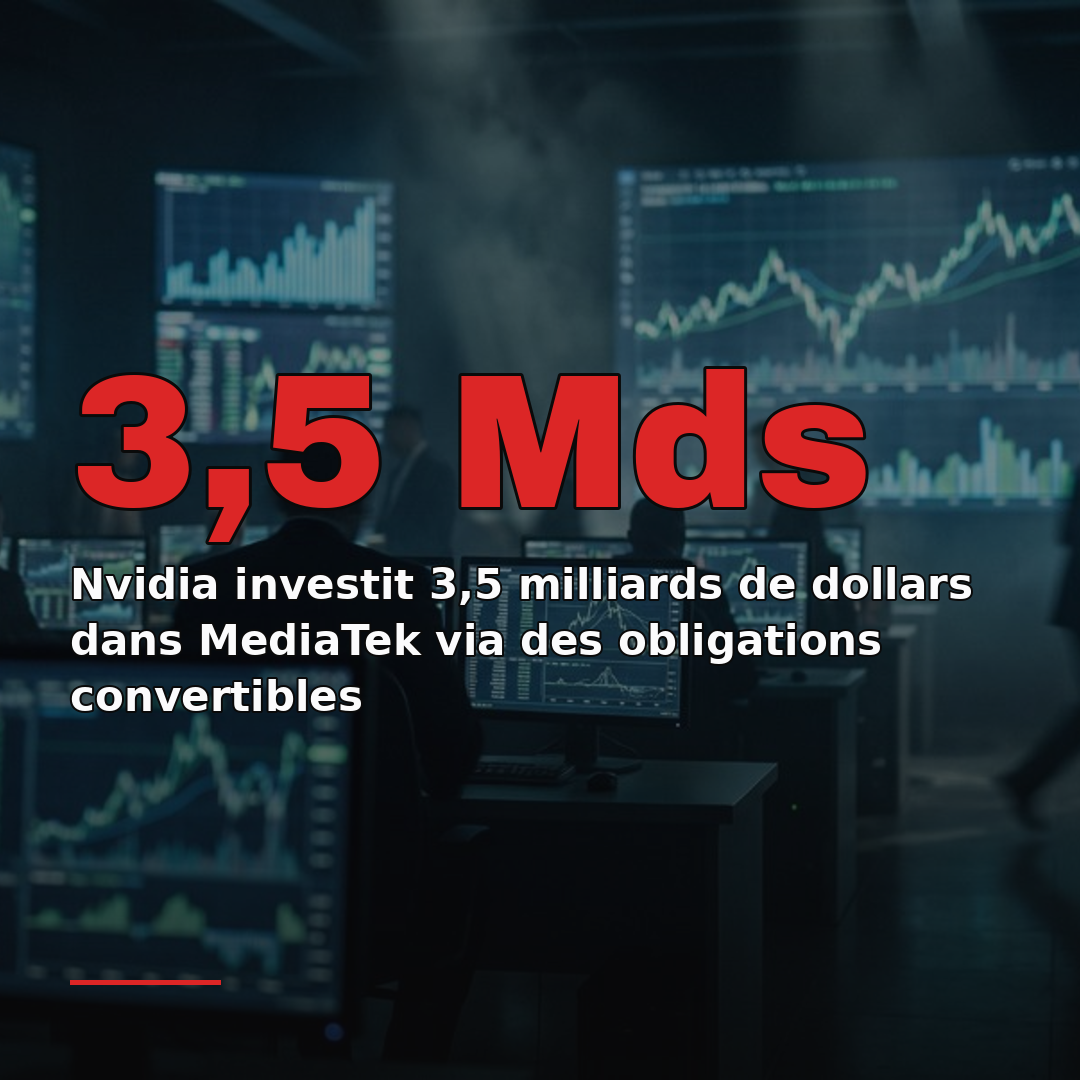 Nvidia investit 3,5 milliards de dollars dans MediaTek via des obligations convertibles