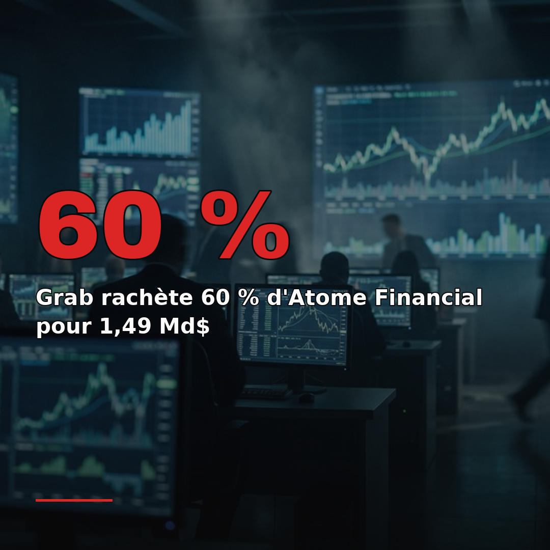 Grab rachète 60 % d'Atome Financial pour 1,49 Md$