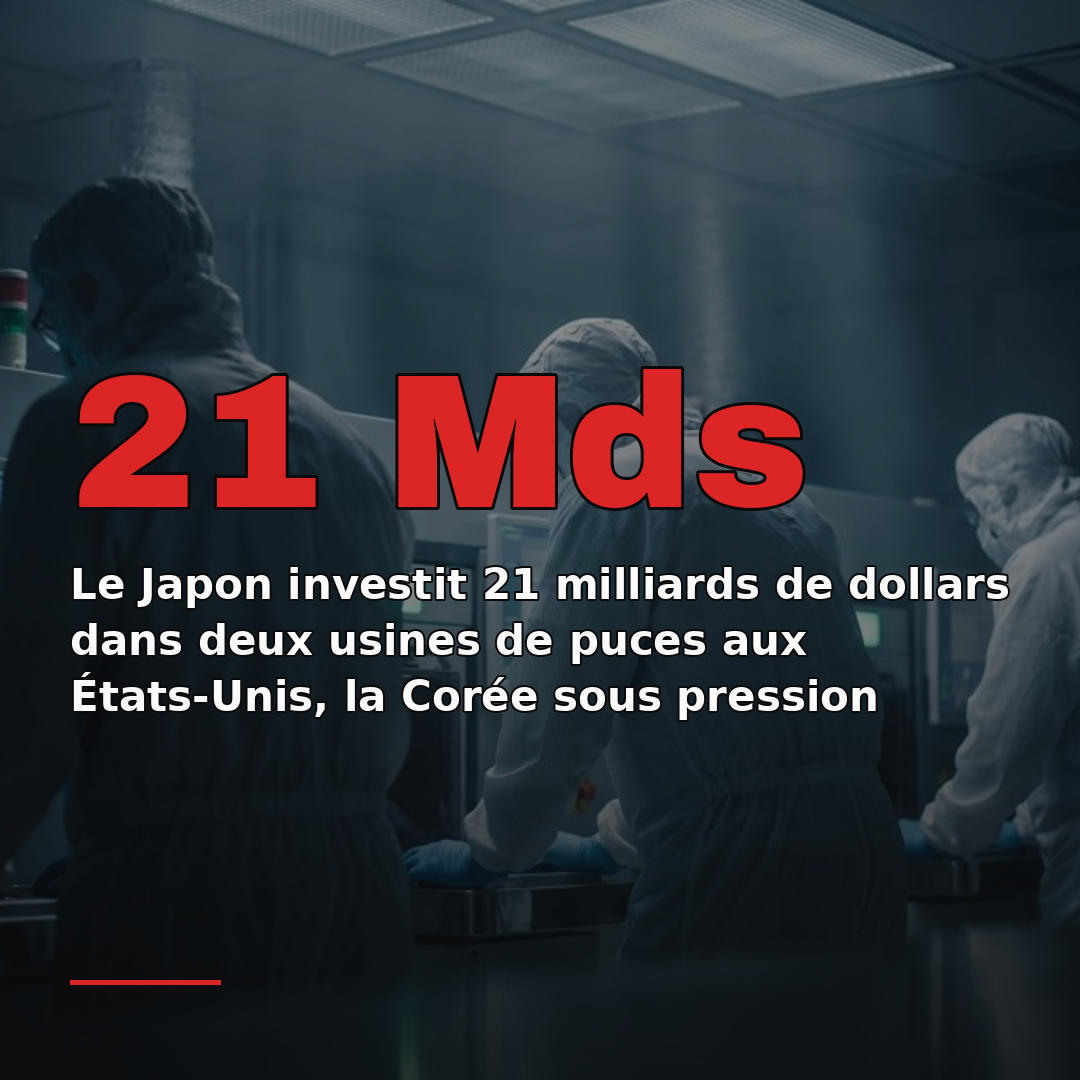 Le Japon investit 21 milliards de dollars dans deux usines de puces aux États-Unis, la Corée sous pression