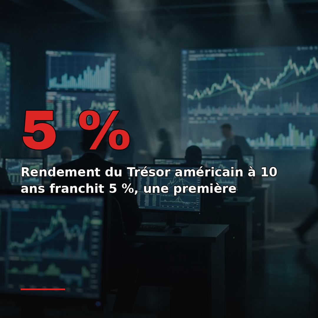Rendement du Trésor américain à 10 ans franchit 5 %, une première