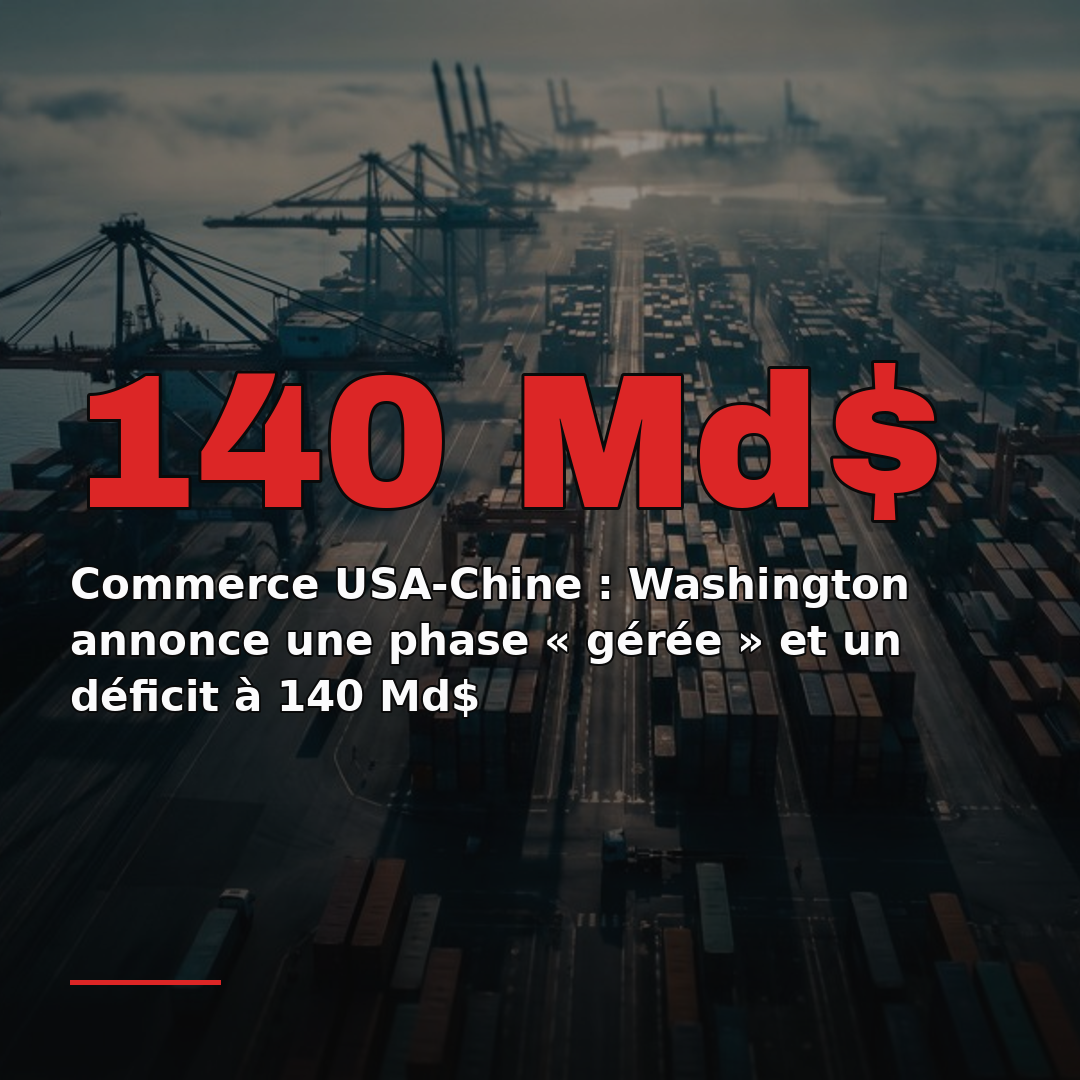 Commerce USA-Chine : Washington annonce une phase « gérée » et un déficit à 140 Md$