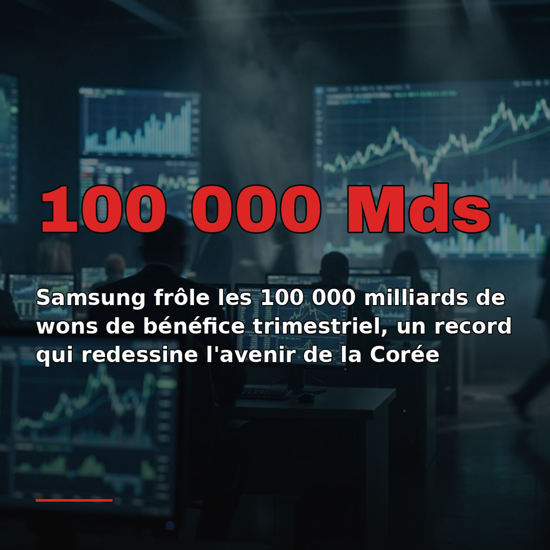 Samsung frôle les 100 000 milliards de wons de bénéfice trimestriel, un record qui redessine l'avenir de la Corée