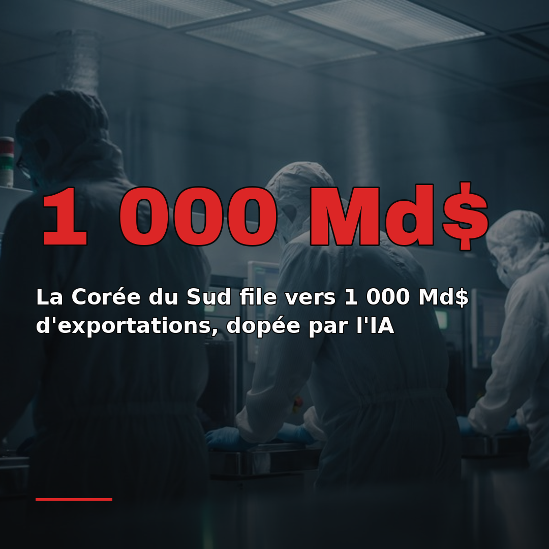 La Corée du Sud file vers 1 000 Md$ d'exportations, dopée par l'IA