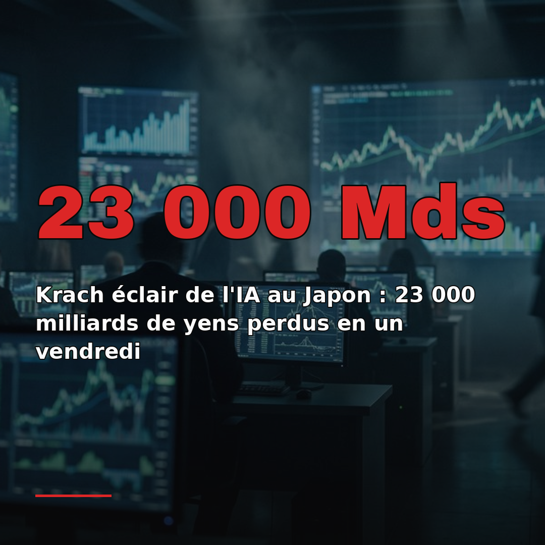 Krach éclair de l'IA au Japon : 23 000 milliards de yens perdus en un vendredi