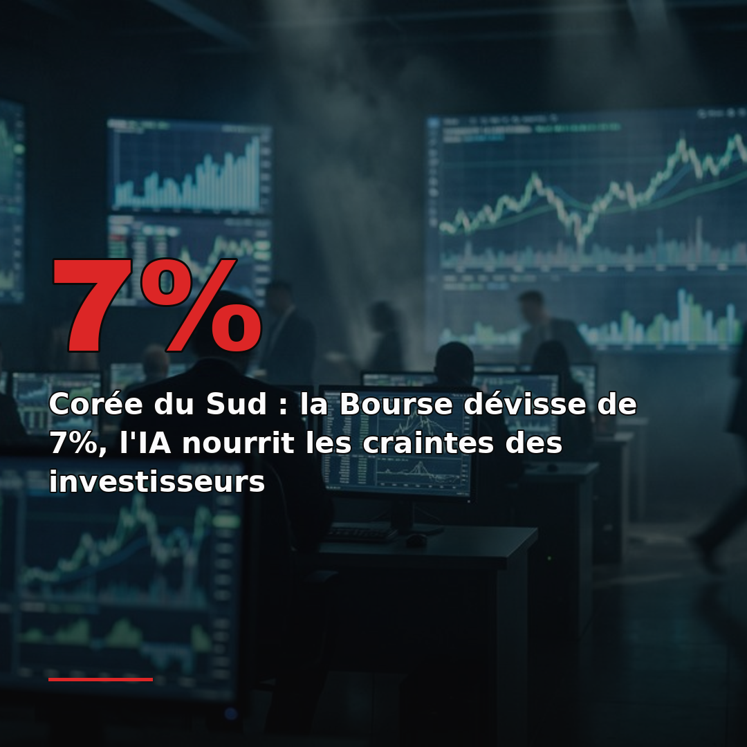 Corée du Sud : la Bourse dévisse de 7%, l'IA nourrit les craintes des investisseurs