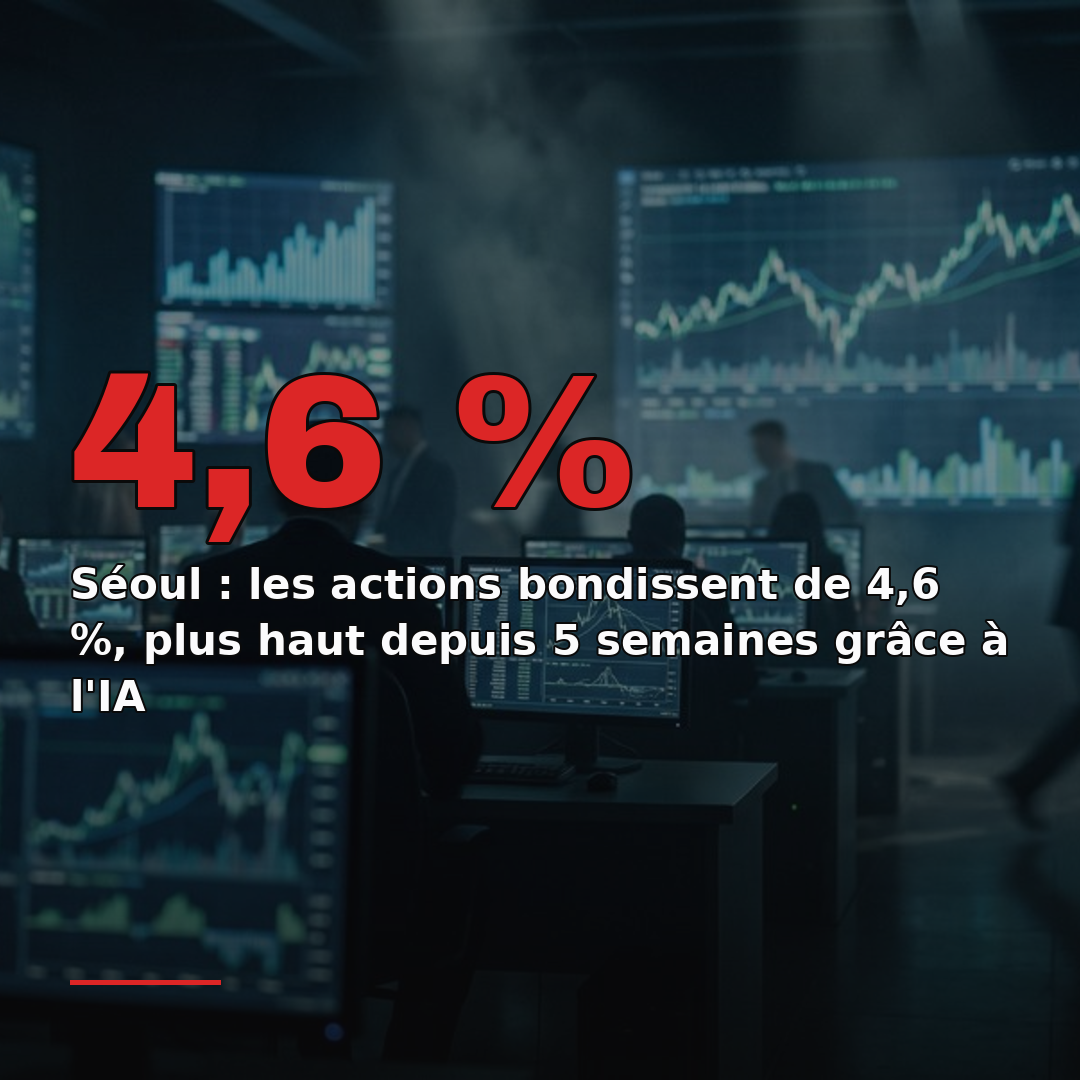 Séoul : les actions bondissent de 4,6 %, plus haut depuis 5 semaines grâce à l'IA