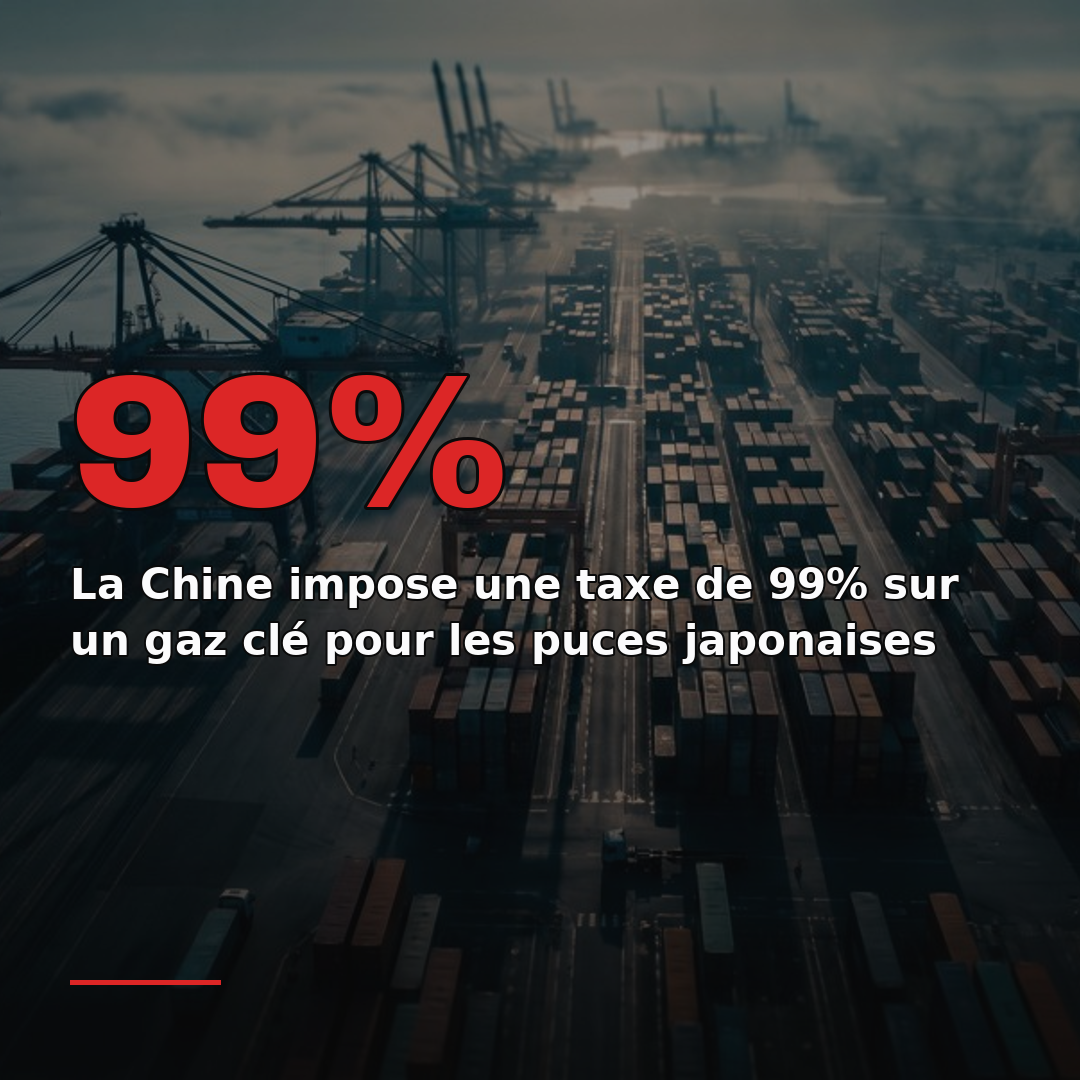 La Chine impose une taxe de 99% sur un gaz clé pour les puces japonaises