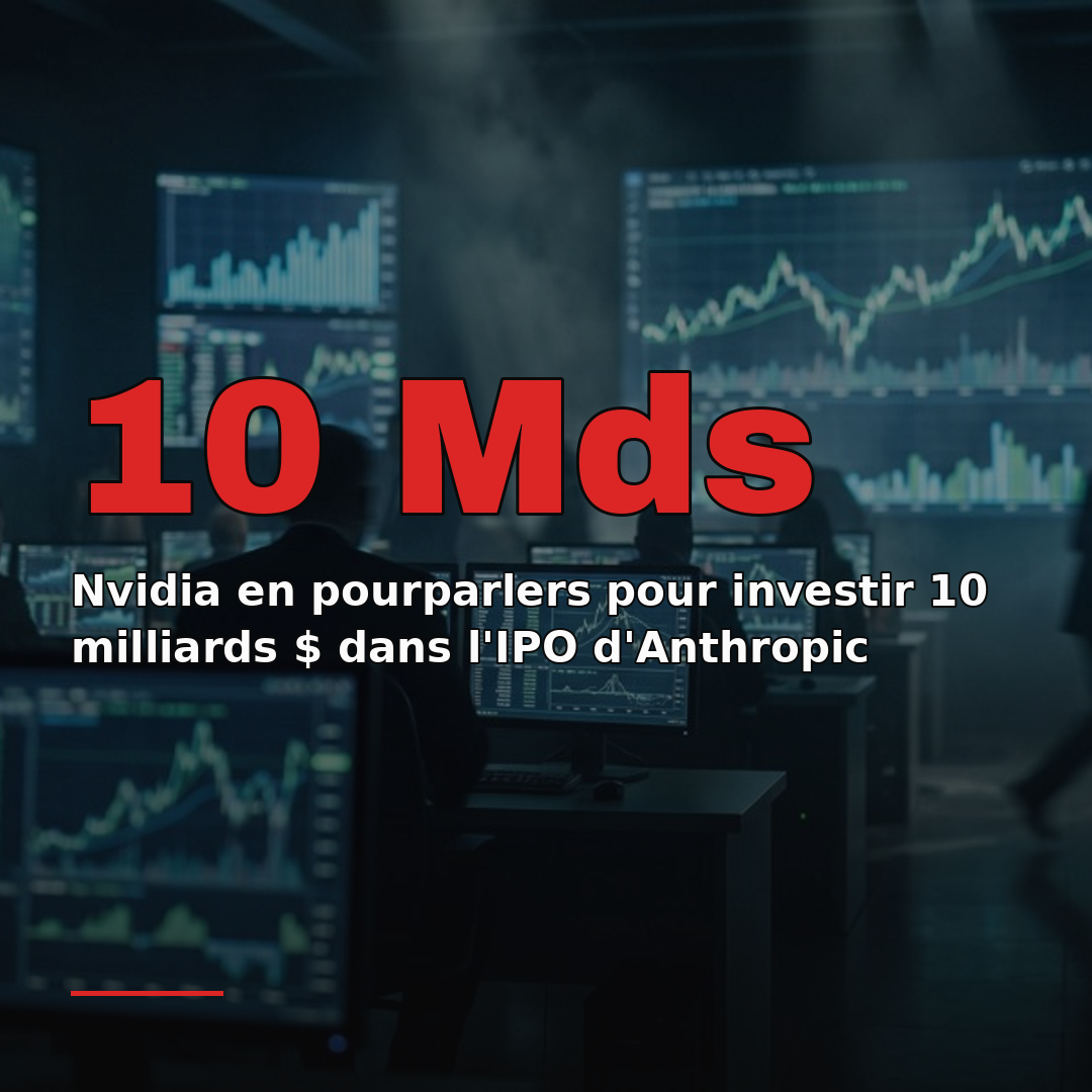 Nvidia en pourparlers pour investir 10 milliards $ dans l'IPO d'Anthropic