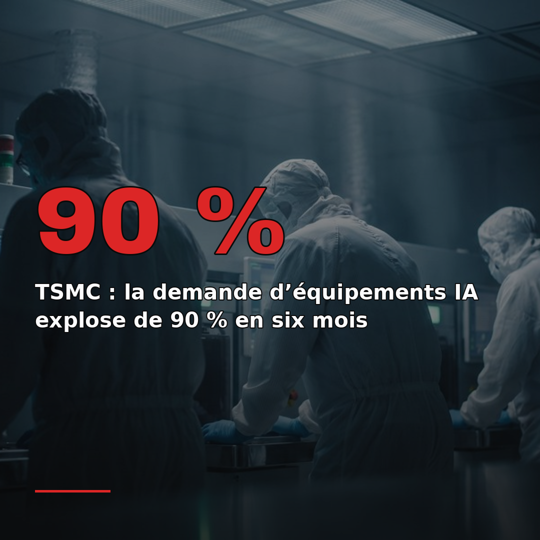 TSMC : la demande d’équipements IA explose de 90 % en six mois