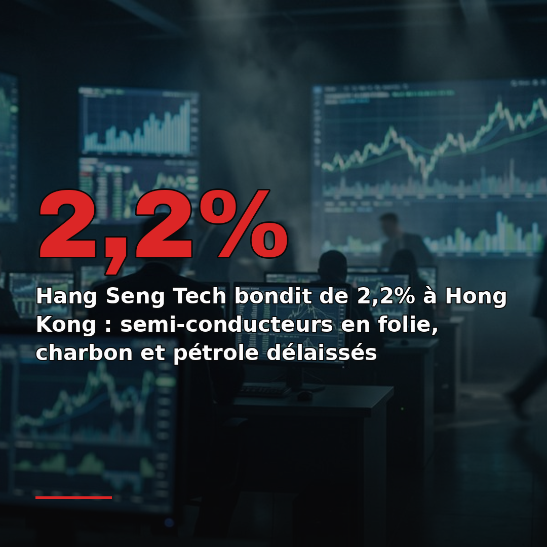 Hang Seng Tech bondit de 2,2% à Hong Kong : semi-conducteurs en folie, charbon et pétrole délaissés