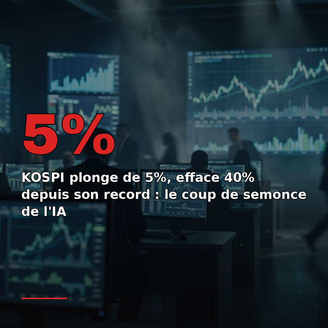 KOSPI plonge de 5%, efface 40% depuis son record : le coup de semonce de l'IA