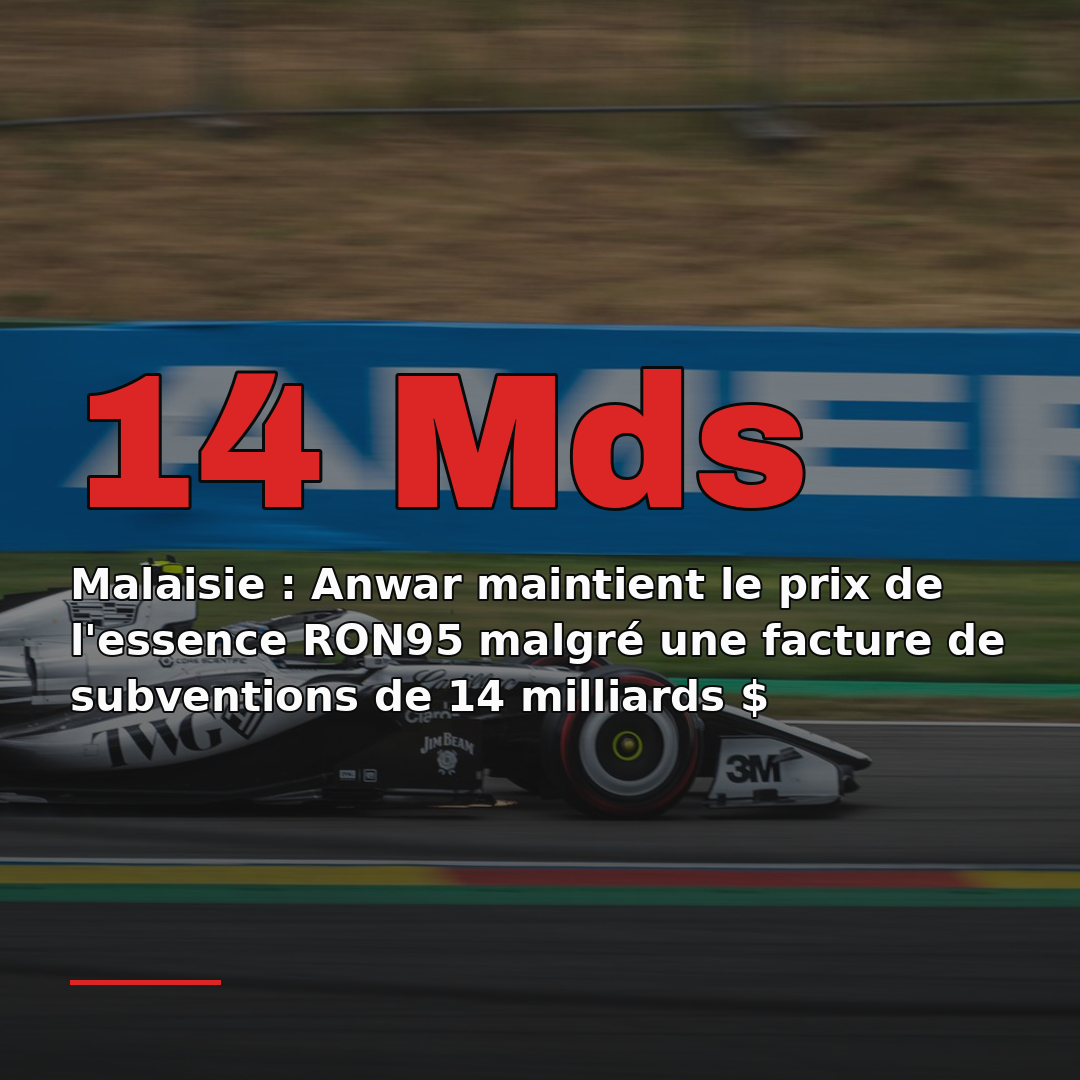 Malaisie : Anwar maintient le prix de l'essence RON95 malgré une facture de subventions de 14 milliards $