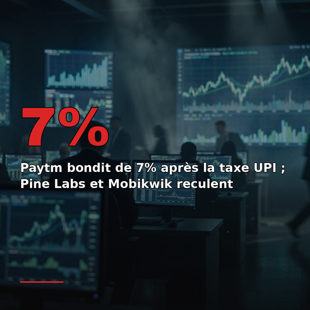 Paytm bondit de 7% après la taxe UPI ; Pine Labs et Mobikwik reculent