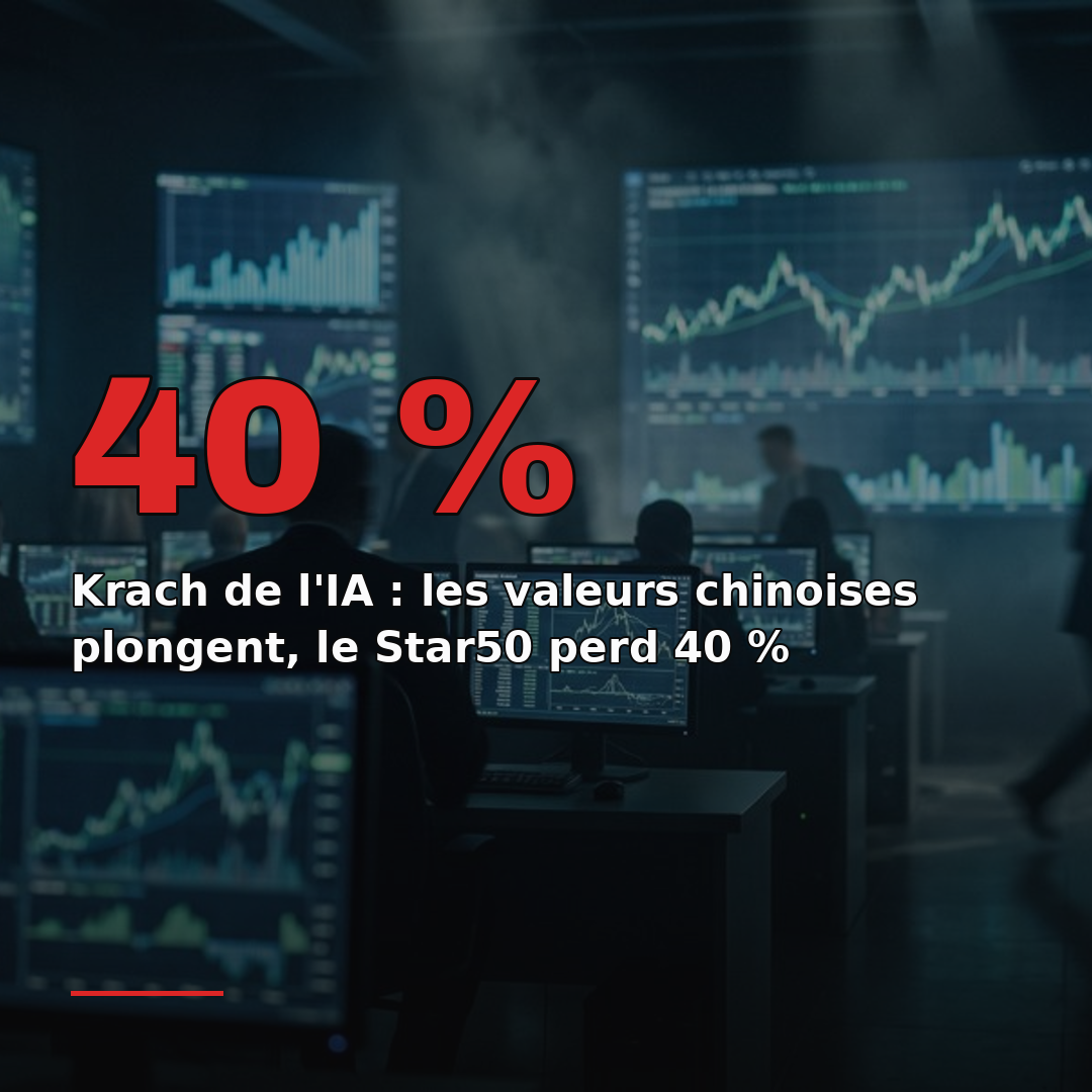 Krach de l'IA : les valeurs chinoises plongent, le Star50 perd 40 %