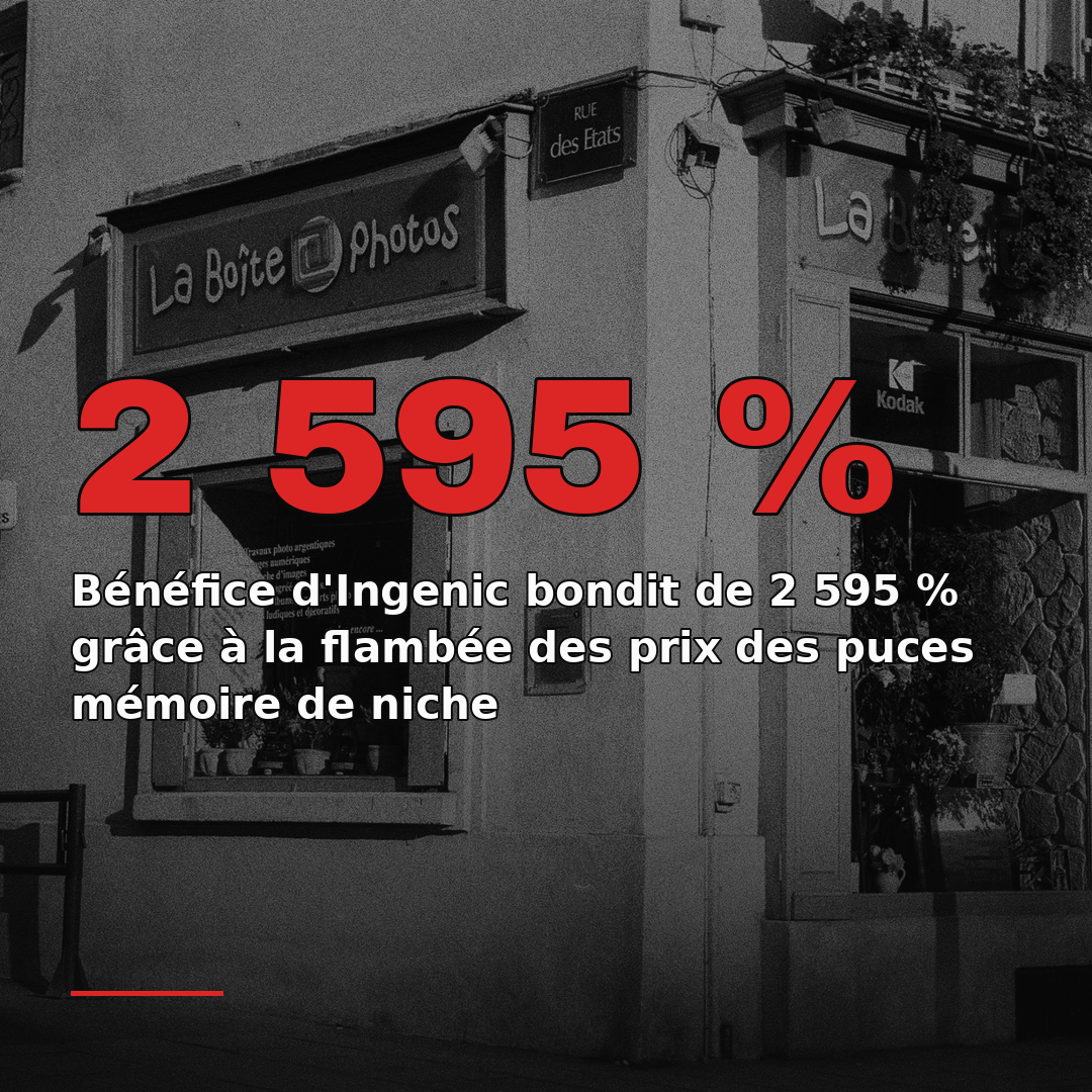 Bénéfice d'Ingenic bondit de 2 595 % grâce à la flambée des prix des puces mémoire de niche