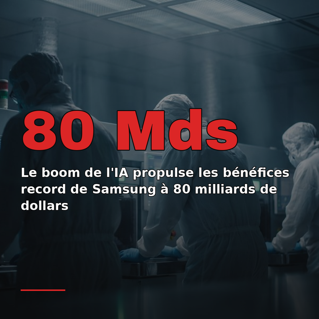 Le boom de l'IA propulse les bénéfices record de Samsung à 80 milliards de dollars