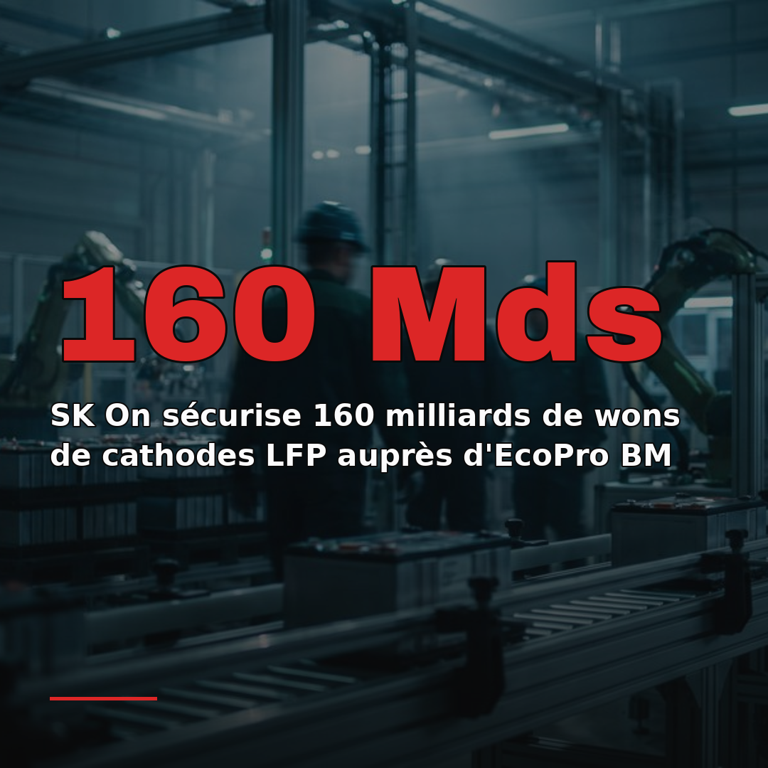 SK On sécurise 160 milliards de wons de cathodes LFP auprès d'EcoPro BM