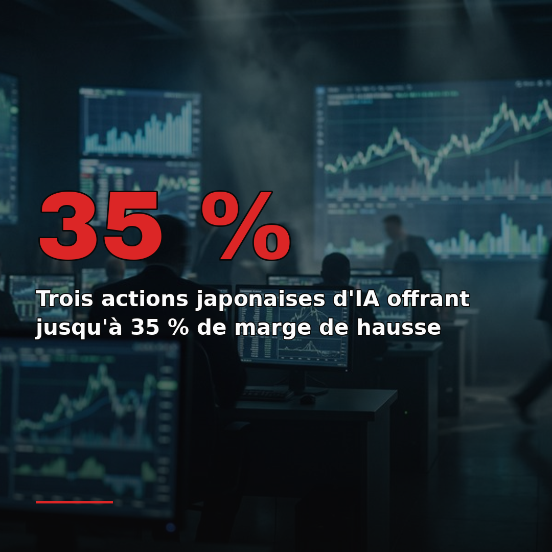 Trois actions japonaises d'IA offrant jusqu'à 35 % de marge de hausse