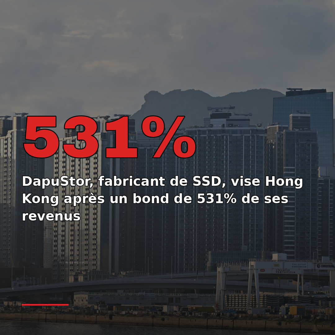 DapuStor, fabricant de SSD, vise Hong Kong après un bond de 531% de ses revenus