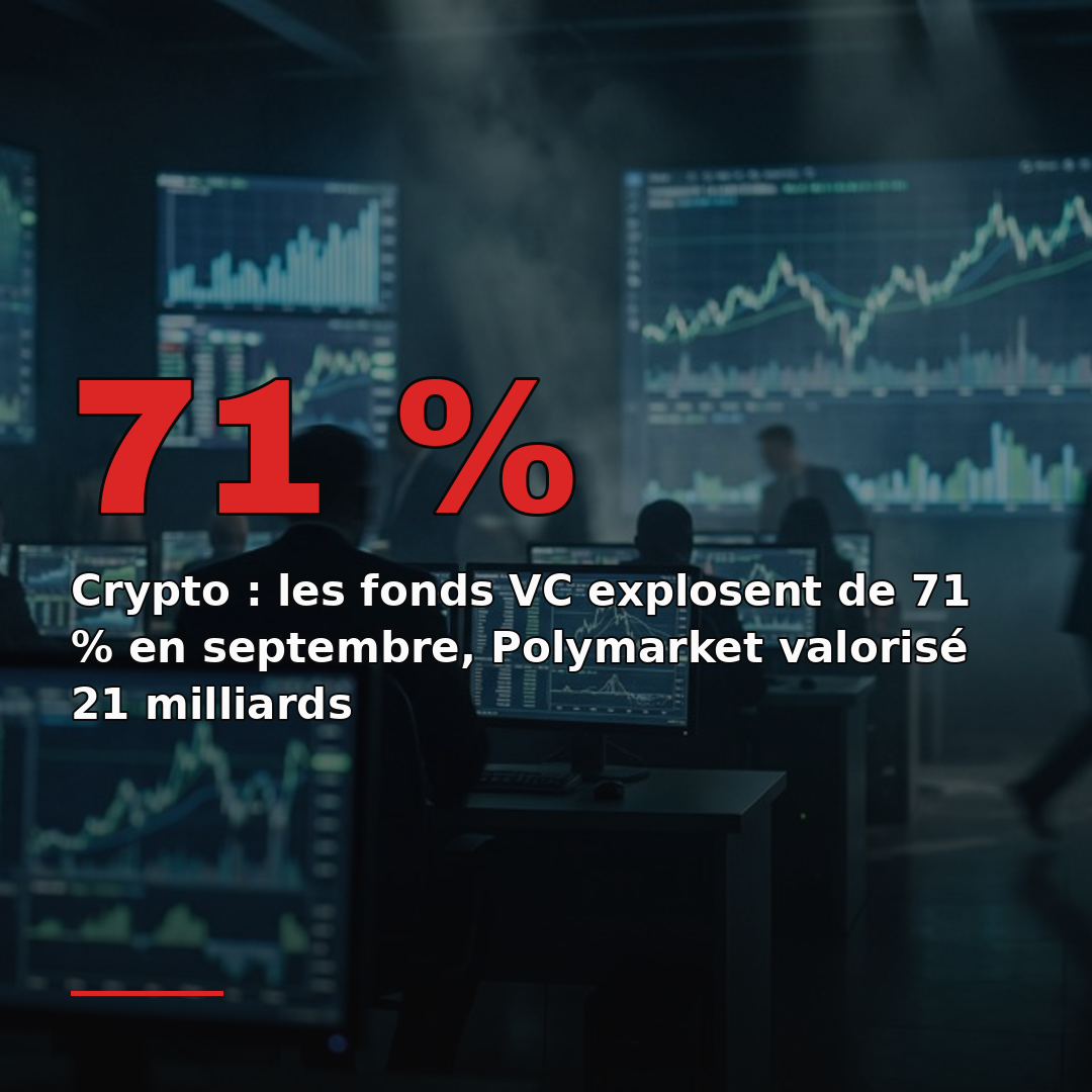 Crypto : les fonds VC explosent de 71 % en septembre, Polymarket valorisé 21 milliards