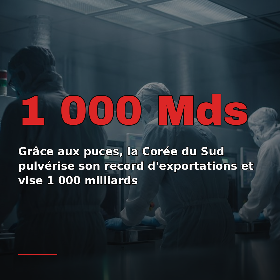 Grâce aux puces, la Corée du Sud pulvérise son record d'exportations et vise 1 000 milliards