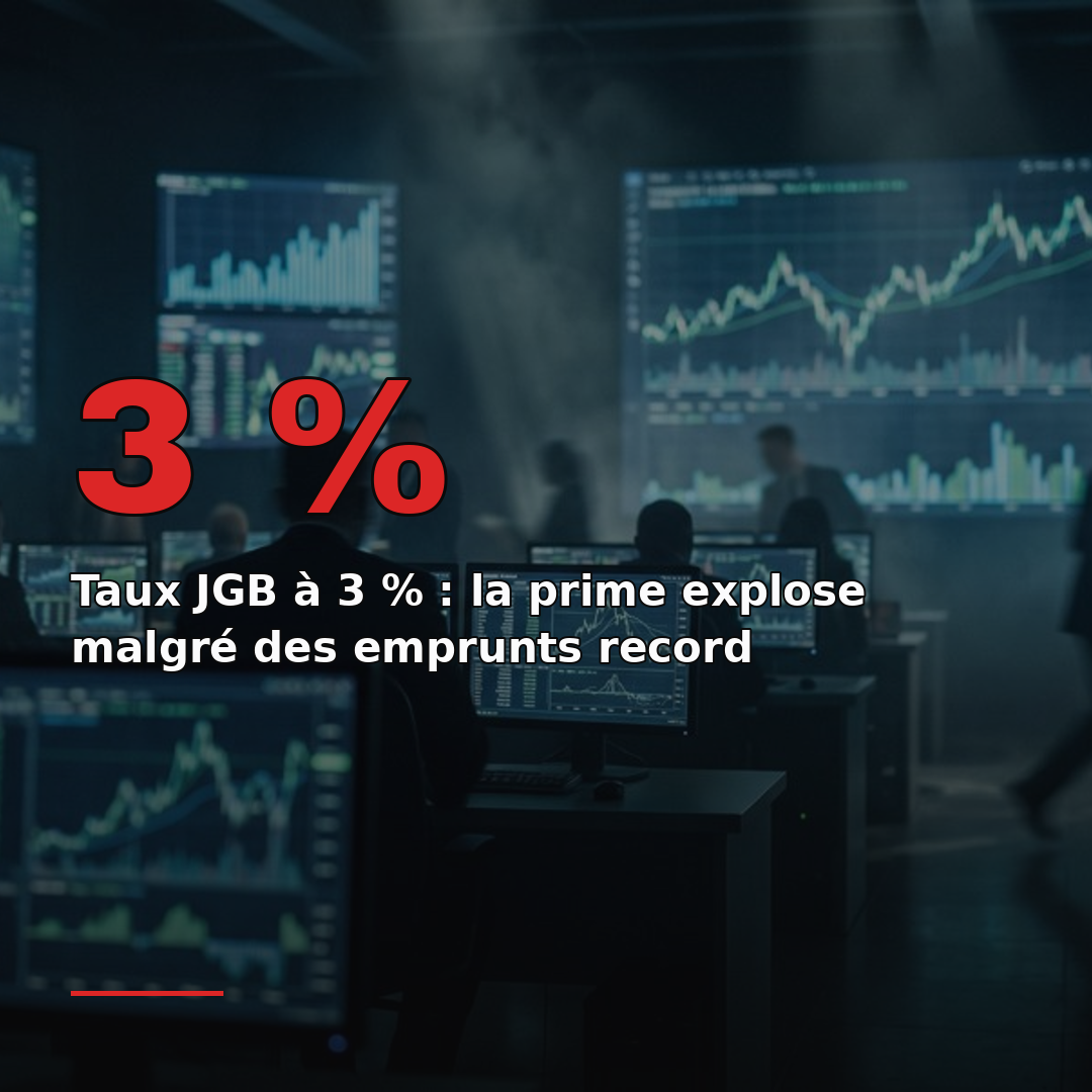 Taux JGB à 3 % : la prime explose malgré des emprunts record
