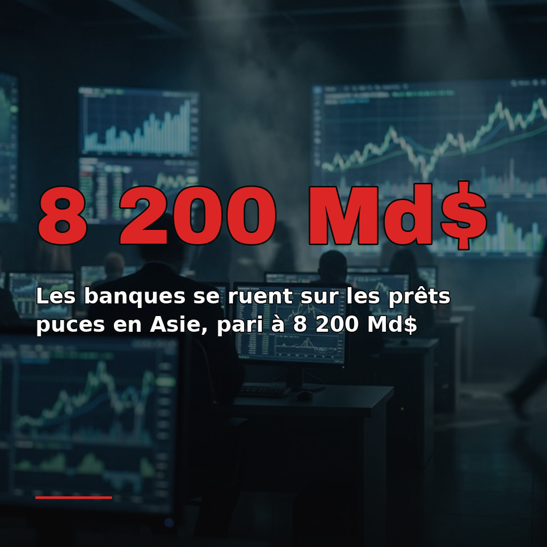 Les banques se ruent sur les prêts puces en Asie, pari à 8 200 Md$