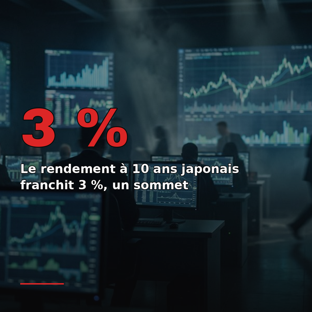 Le rendement à 10 ans japonais franchit 3 %, un sommet