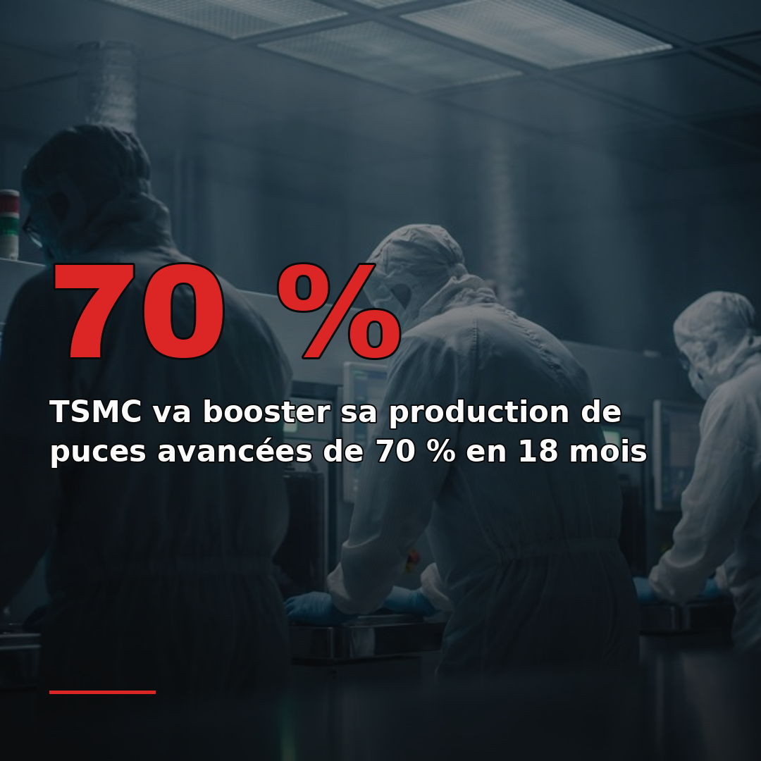 TSMC va booster sa production de puces avancées de 70 % en 18 mois