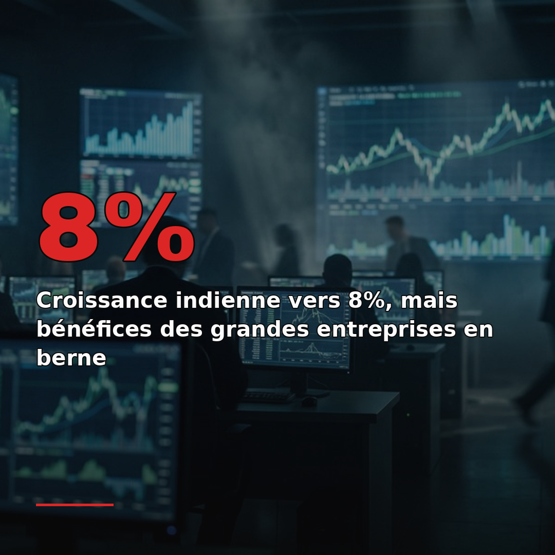 Croissance indienne vers 8%, mais bénéfices des grandes entreprises en berne