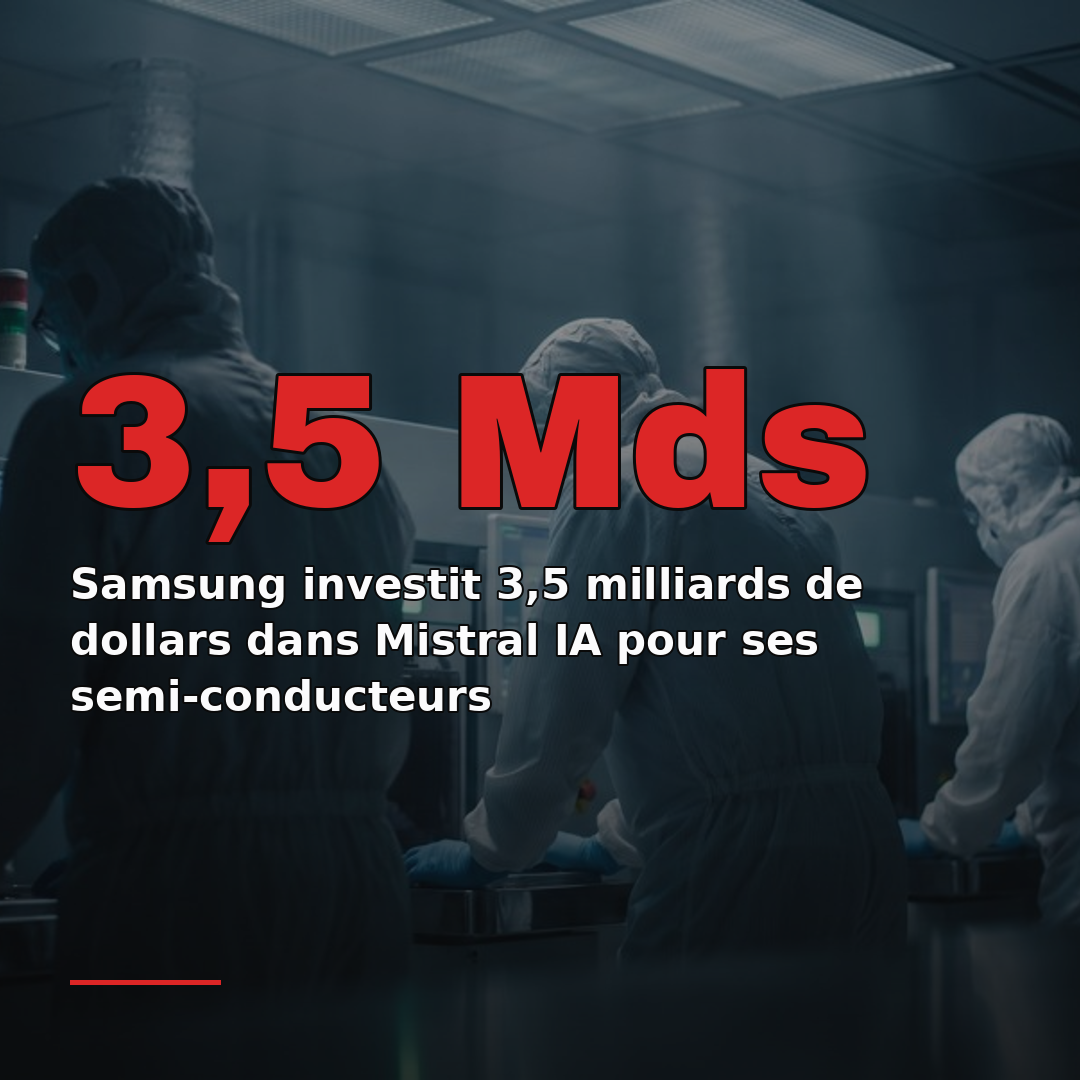 Samsung investit 3,5 milliards de dollars dans Mistral IA pour ses semi-conducteurs