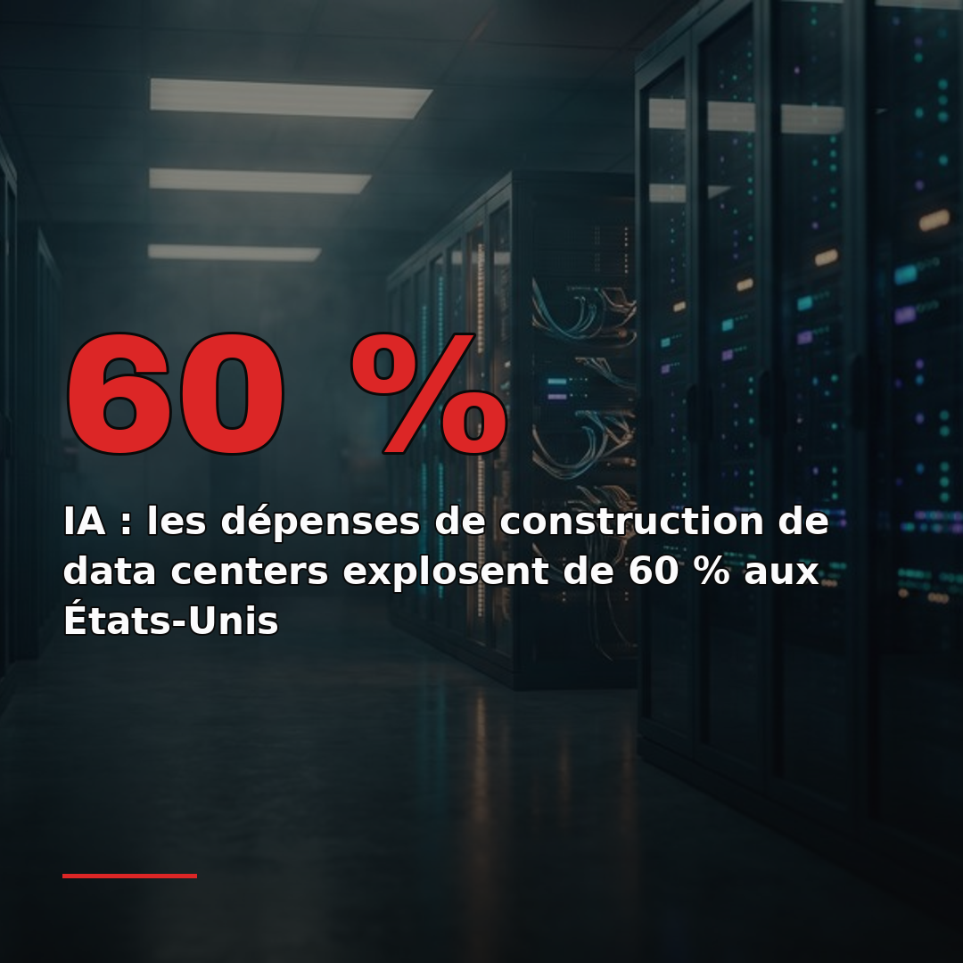 IA : les dépenses de construction de data centers explosent de 60 % aux États-Unis
