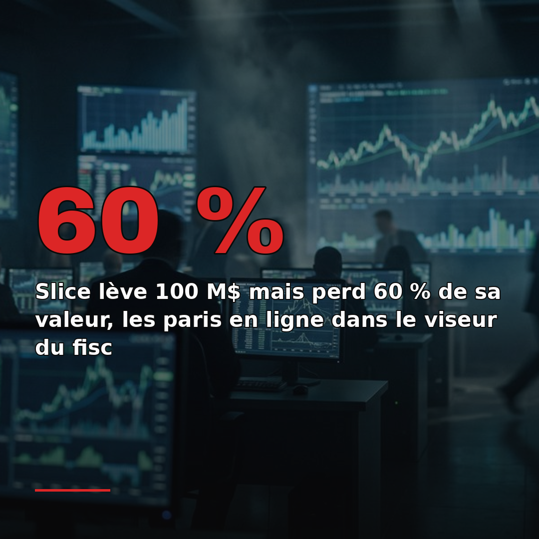 Slice lève 100 M$ mais perd 60 % de sa valeur, les paris en ligne dans le viseur du fisc