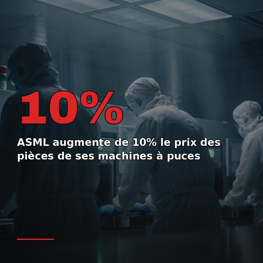 ASML augmente de 10% le prix des pièces de ses machines à puces