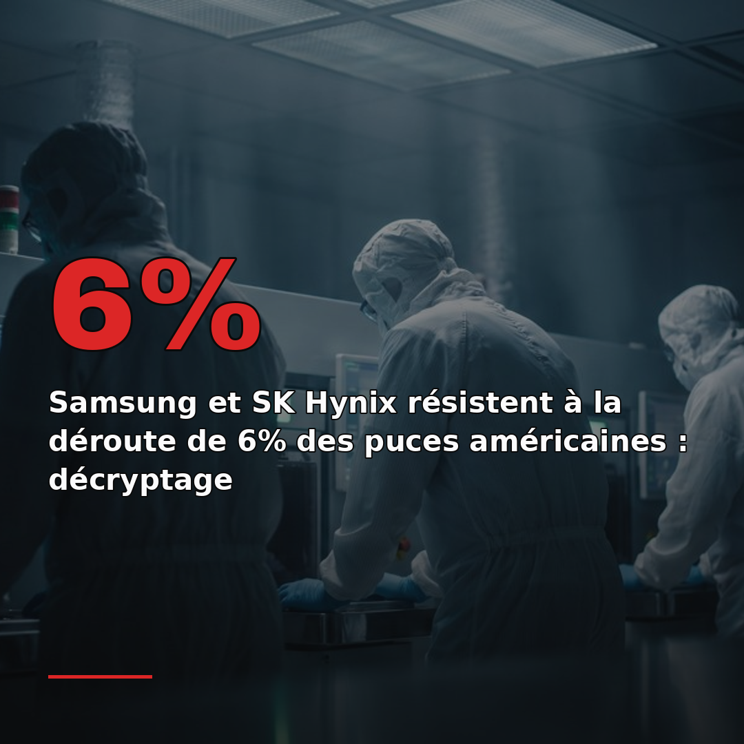 Samsung et SK Hynix résistent à la déroute de 6% des puces américaines : décryptage