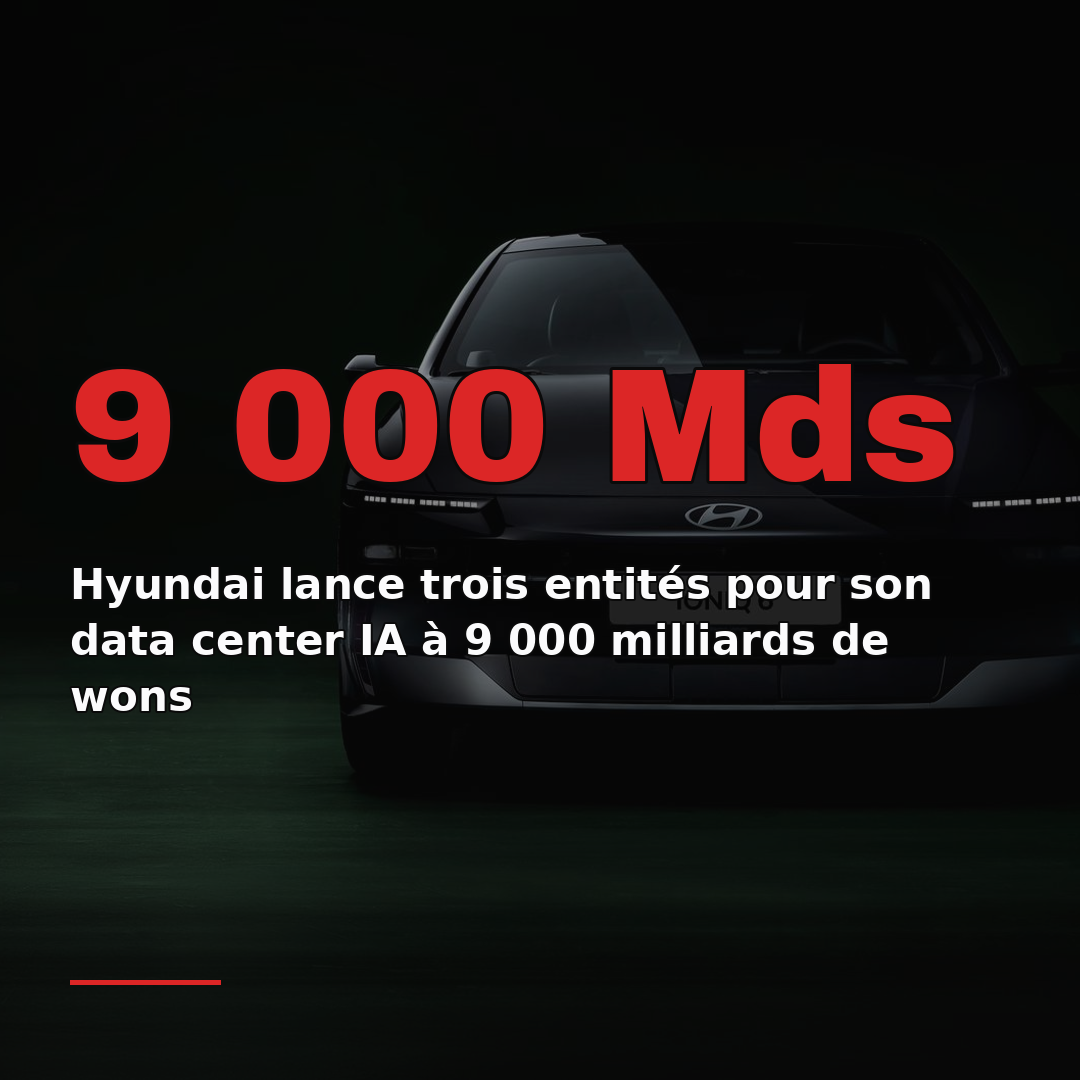 Hyundai lance trois entités pour son data center IA à 9 000 milliards de wons