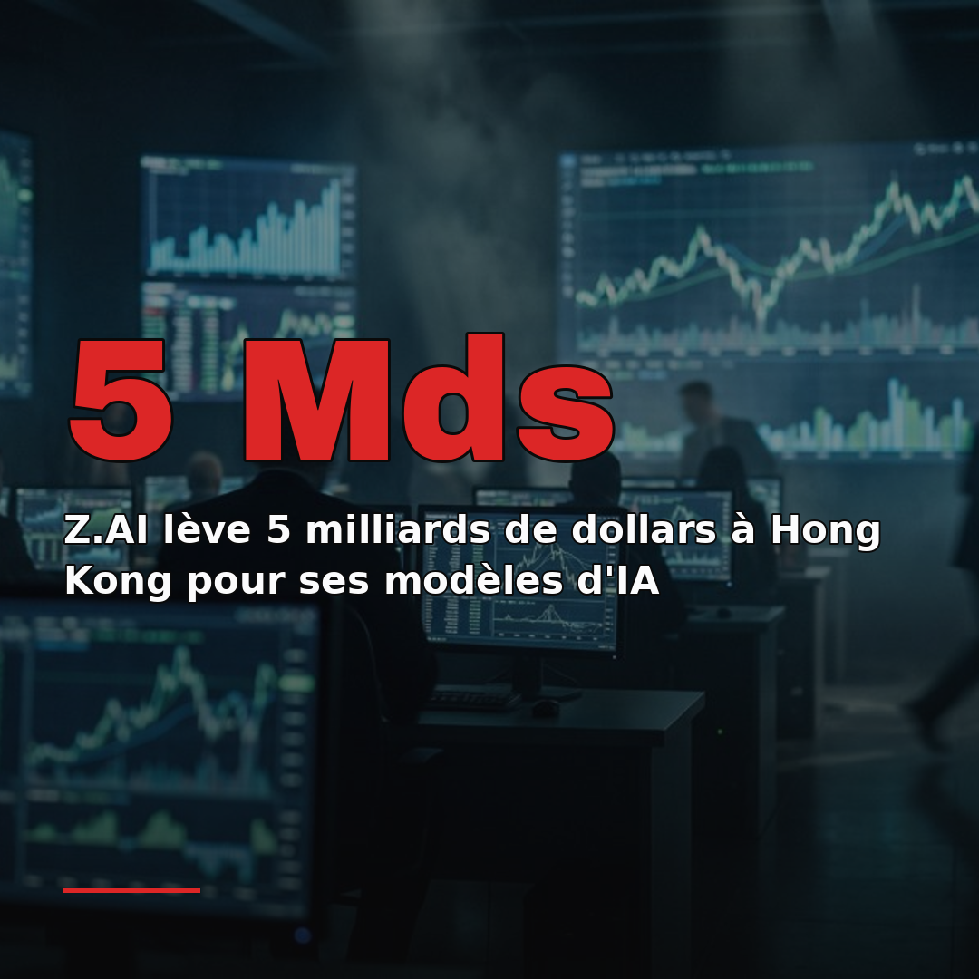 Z.AI lève 5 milliards de dollars à Hong Kong pour ses modèles d'IA