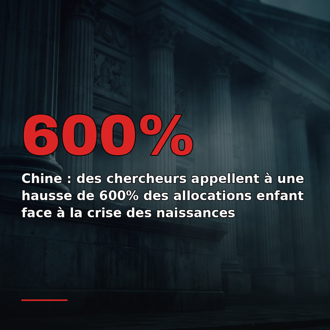 Chine : des chercheurs appellent à une hausse de 600% des allocations enfant face à la crise des naissances