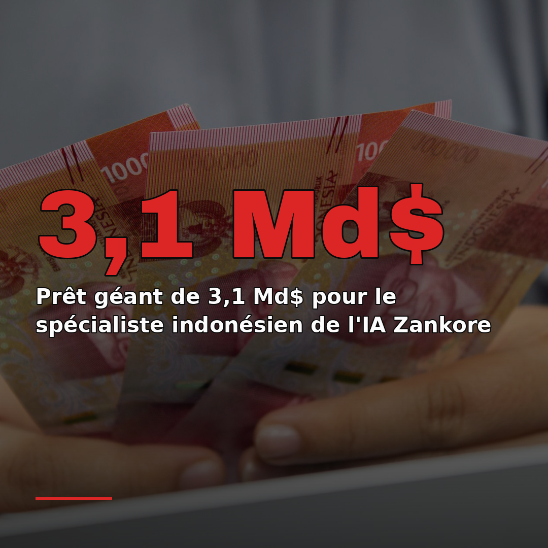 Prêt géant de 3,1 Md$ pour le spécialiste indonésien de l'IA Zankore